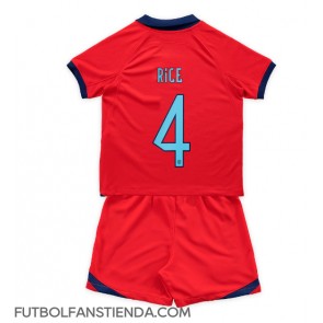 Inglaterra Declan Rice #4 Segunda Equipación Niños Mundial 2022 Manga Corta (+ Pantalones cortos)